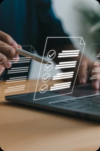 Digital audit documents on a laptop
